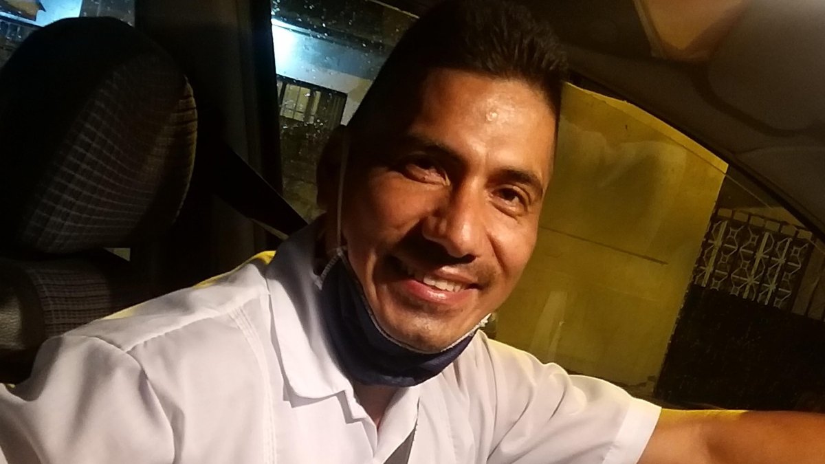 El taxista Gregorio Delgado, la noche del viernes 10 de julio.