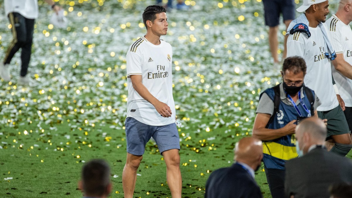 James Rodríguez, volante del Real Madrid, casi no tuvo participación en el cetro del Madrid.