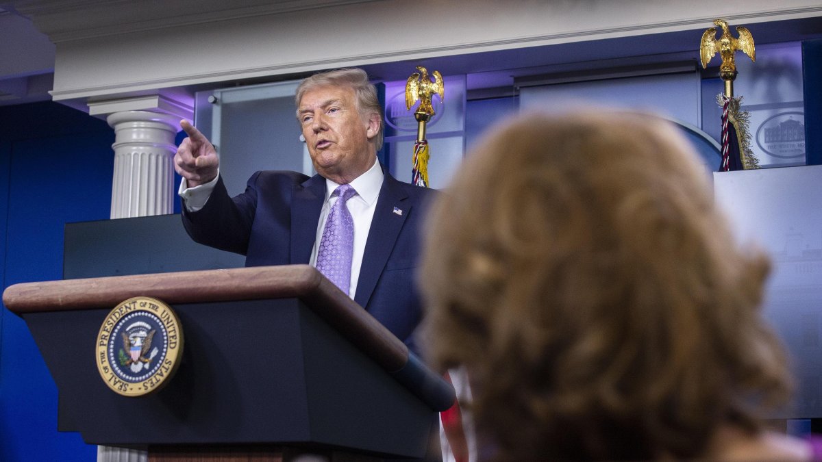 WASHINGTON. El presidente Donald Trump, durante la reuda de prensa del miércoles en la Casa Blanca.