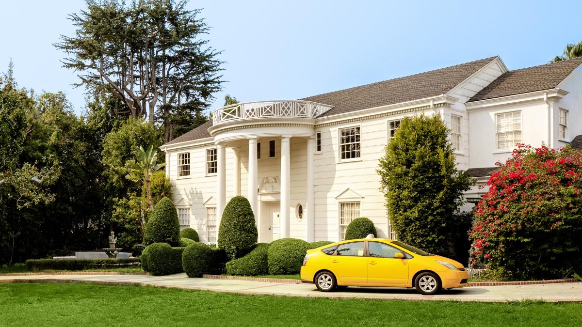 La fachada de la icónica mansión de la serie 'El príncipe del rap'.