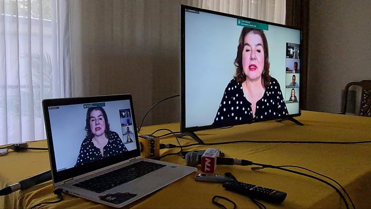 María Rosa Pulley dio una rueda de prensa virtual en conjunto con los abogados Cristian Romero y Omar Estacio.