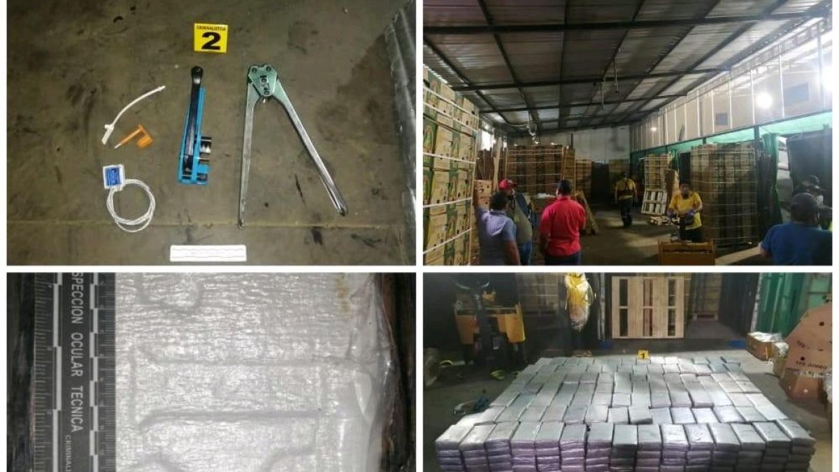 Fotos tomadas por la Policía durante el allanamiento a la empresa donde estaba la droga.