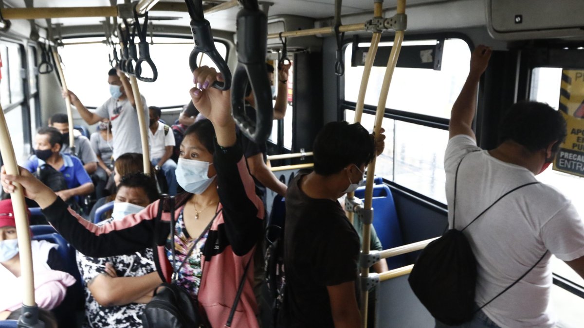 Pandemia. Aunque está establecido que el aforo no debe superar el 50 %, no se cumple en las unidades.