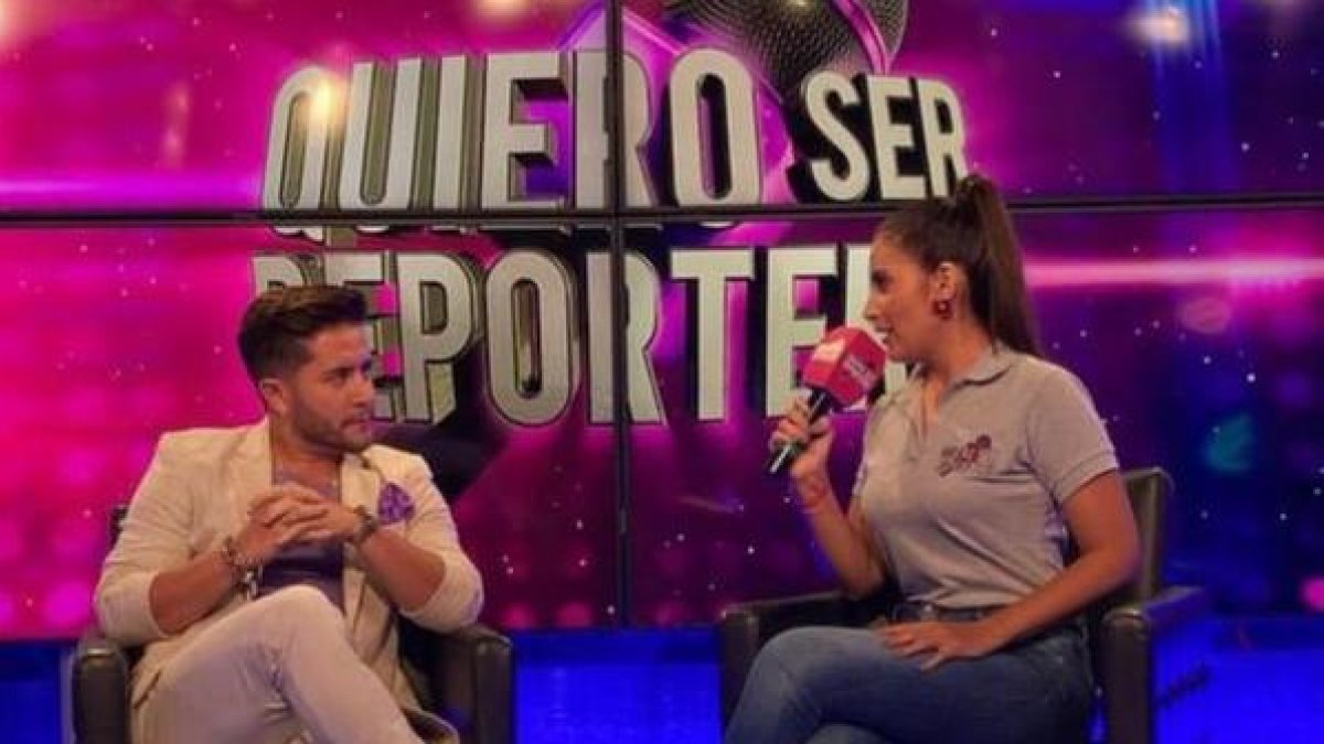Jorge durante la entrevista en el reality 'Quiero ser reportero'.