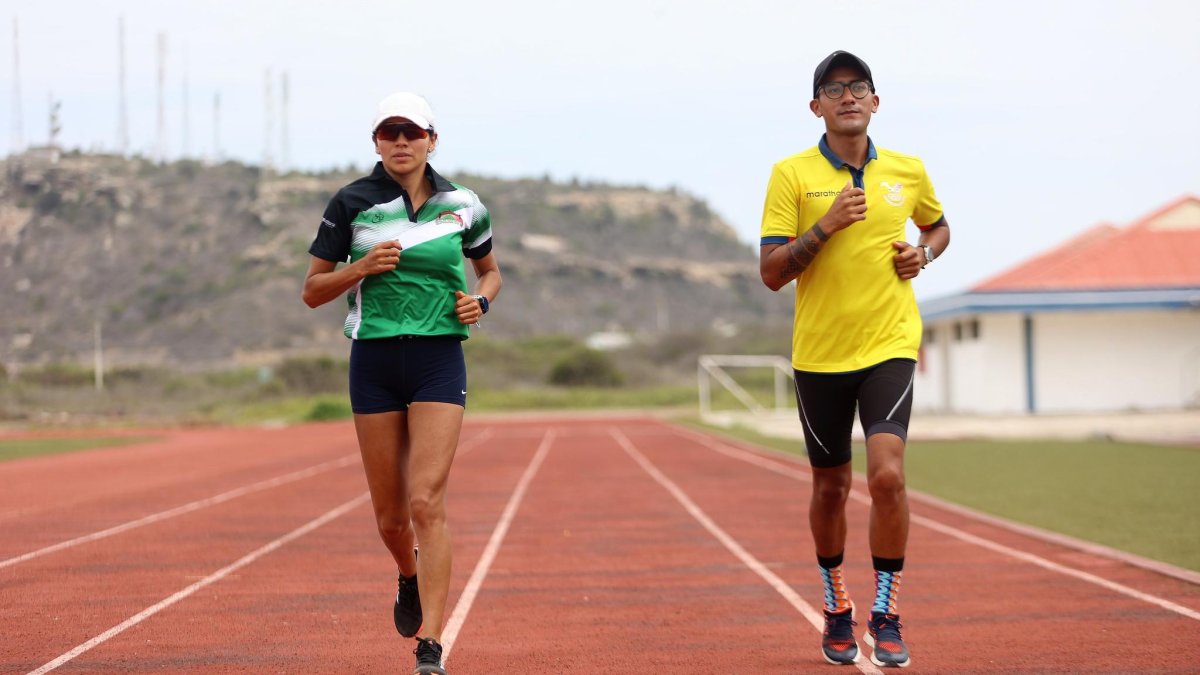 Entrenamiento. Paola Bonilla y Daniel Pintado entrenaron del 13 al 26 de febrero en la Base Naval de Salinas como parte de su fase de aclimatación para los Juegos Olímpicos.