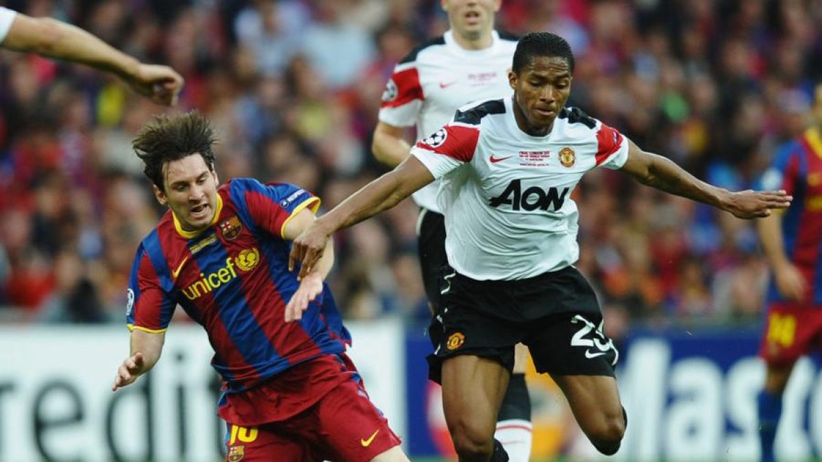 Antonio Valencia jugó la final de la Champions League ante el Barcelona de Lionel Messi