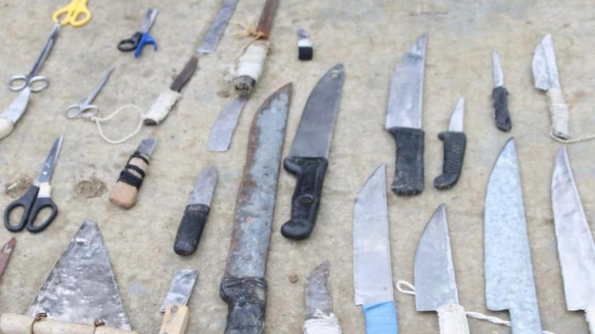 Las requisas carcelarias en el país siempre develan la existencia de armas cortopunzantes, entre otros objetos prohibidos.