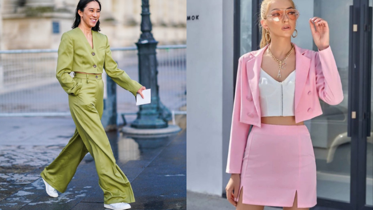 Looks monocromáticos con cropped blazers.