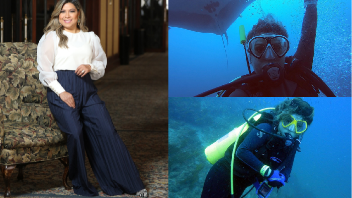 Karolina Pazmiño es instructora de buceo profesional.