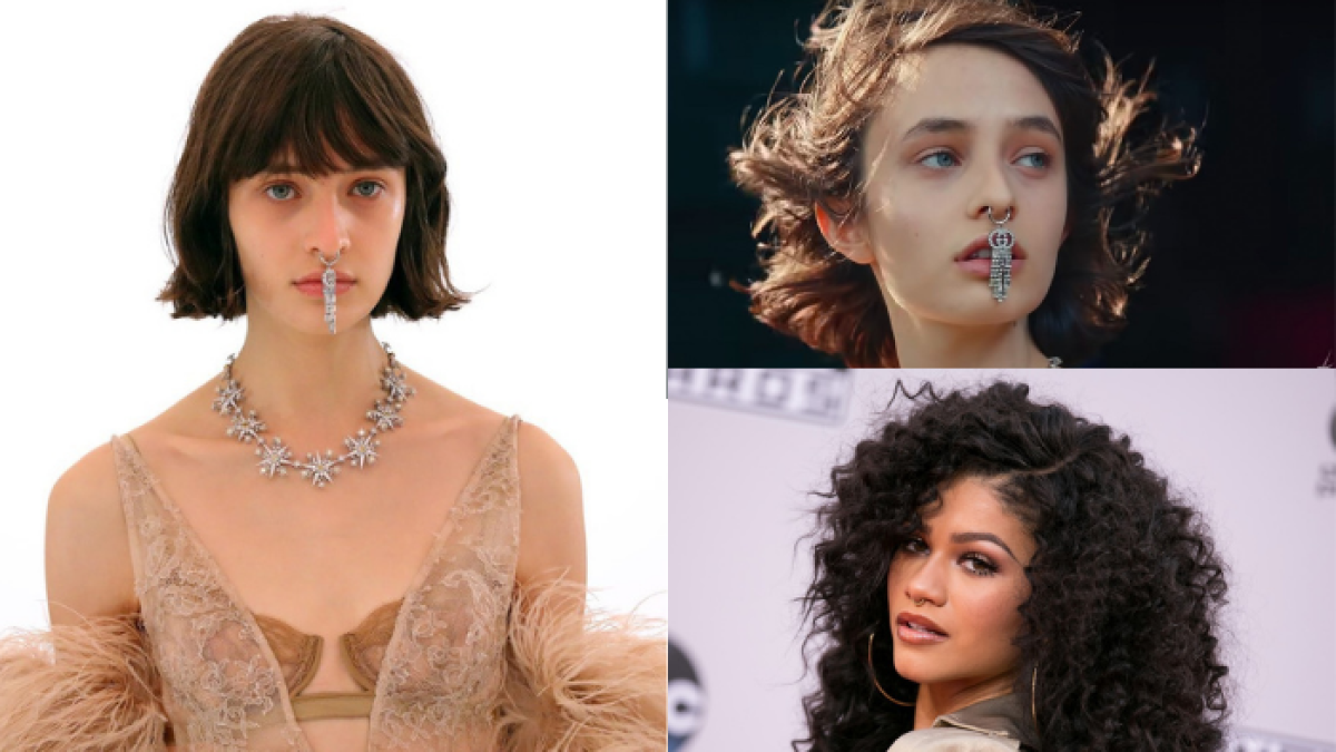 Modelos en la pasarela de Gucci y Zendaya.