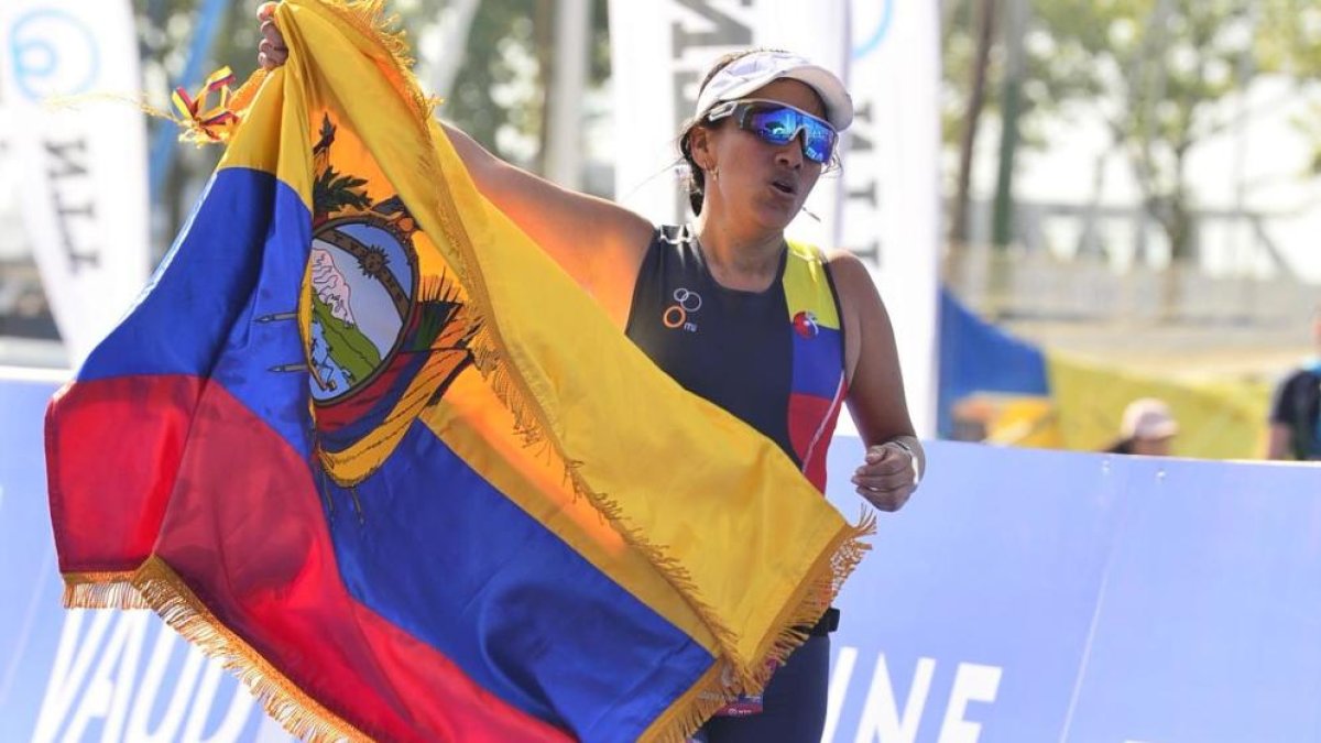 Estefanía Tigrero fue parte de la cita ecuménica de triatlón, en Suiza, en 2019.