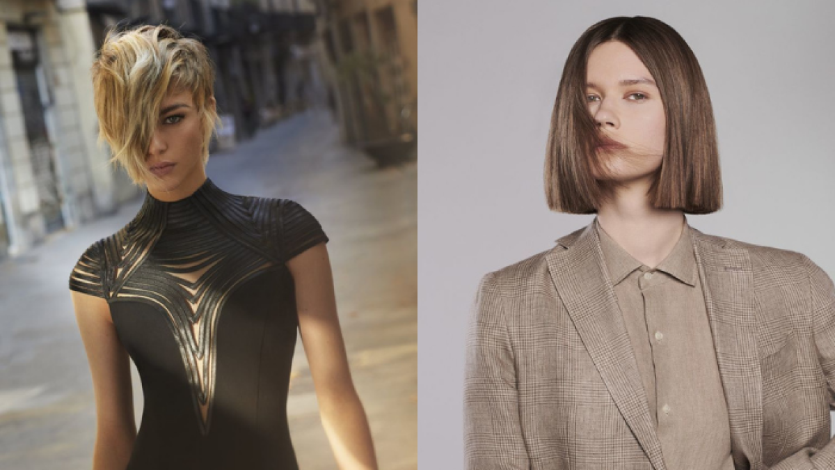 Corte undercut y chin bob