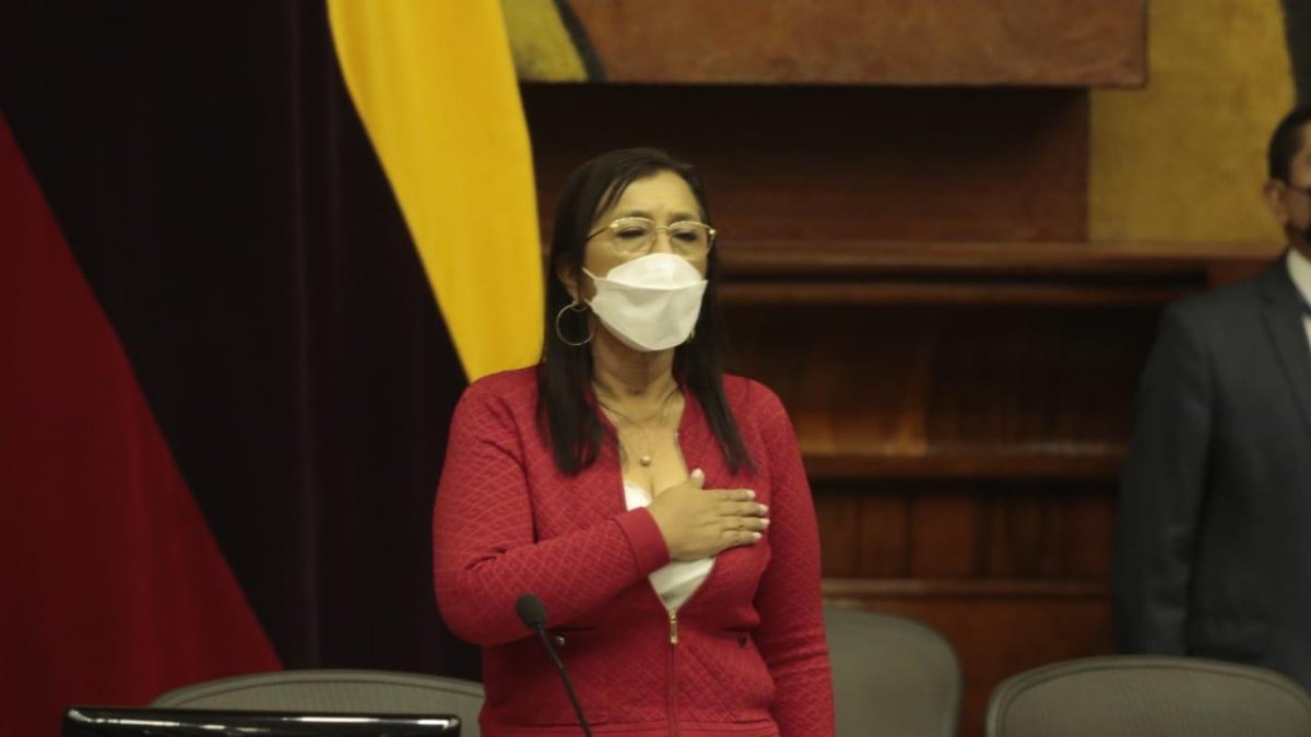 Guadalupe Llori en la Asamblea.