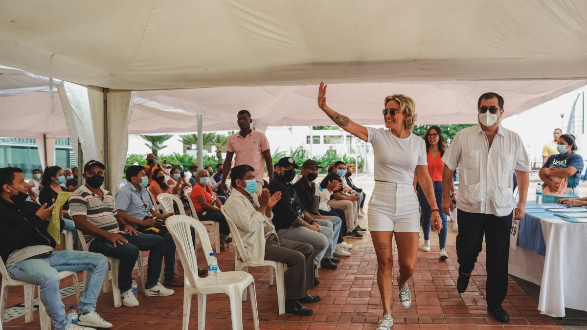 Viteri en un evento de la Alcaldía.