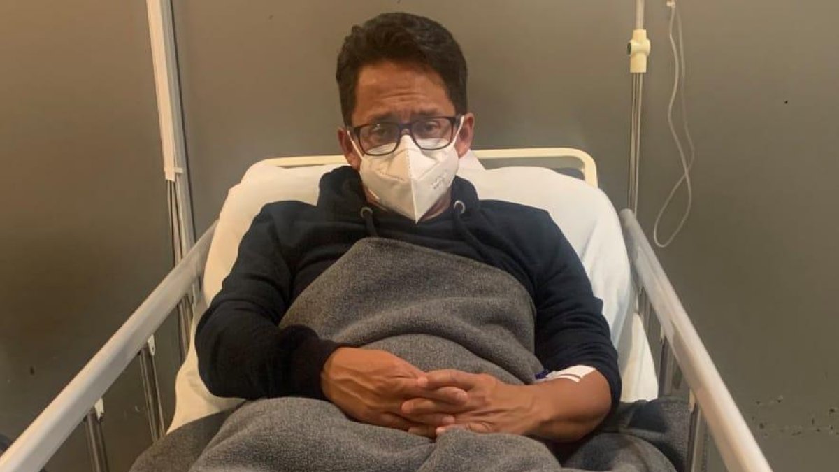 Percance. Freddy Carrión está asilado en el hospital de Calderón a la espera de una cirugía.