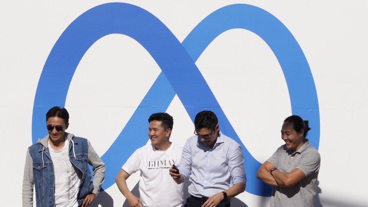 Fotografía de archivo del aviso de Meta, en Menlo Park, California (EE.UU.).