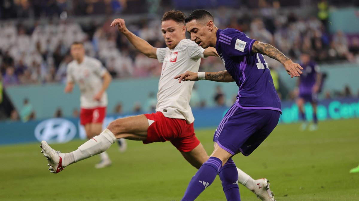 Ángel Di María, ofensivo de Argentina, jugó hasta el minuto 59 en la victoria 2-0 ante Polonia.