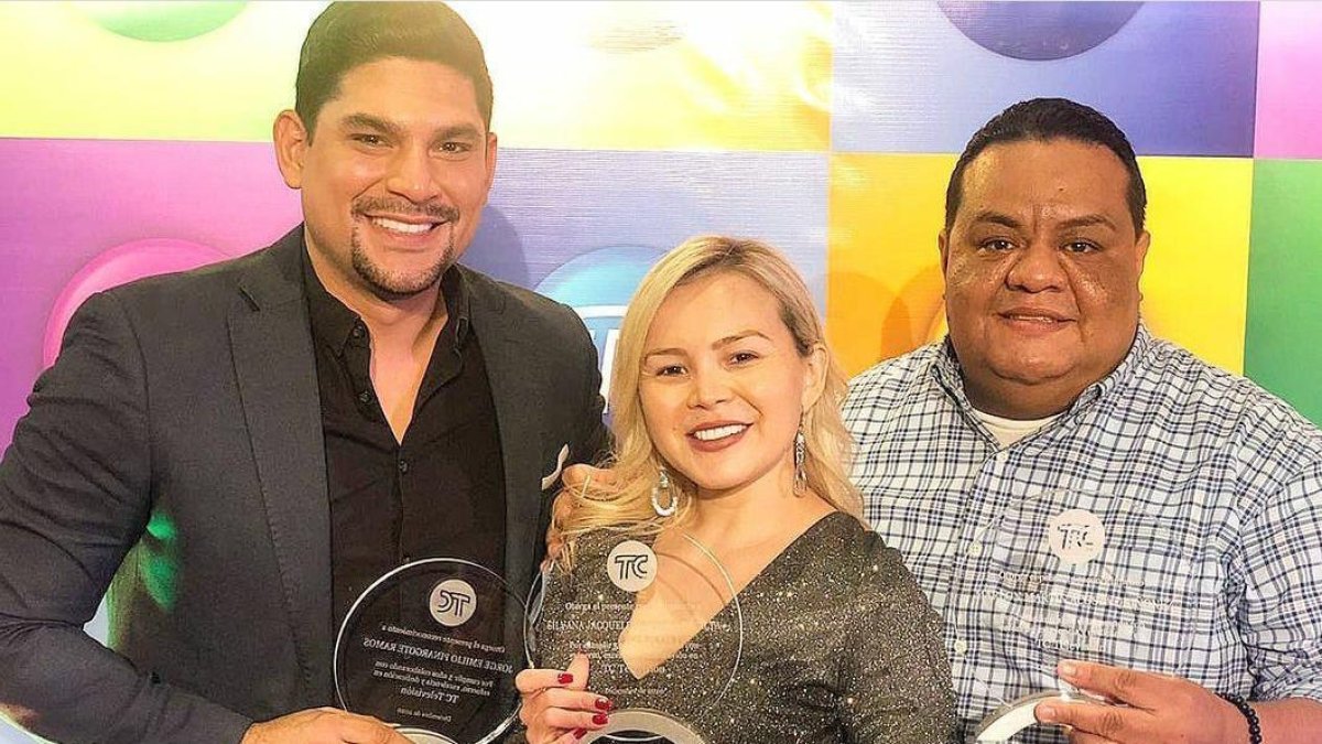 Marlon junto a Emilio Pinargote y Silvana Torres.