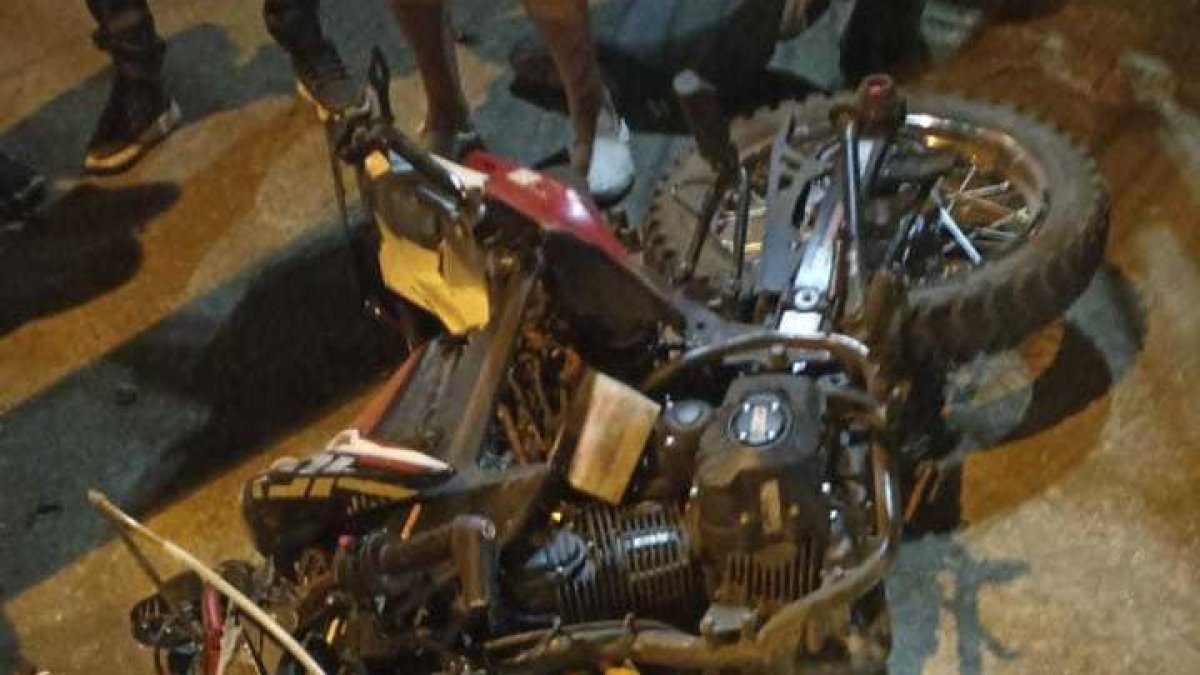 Quevedo. Así se observa el estado en que quedó una de las motocicletas.