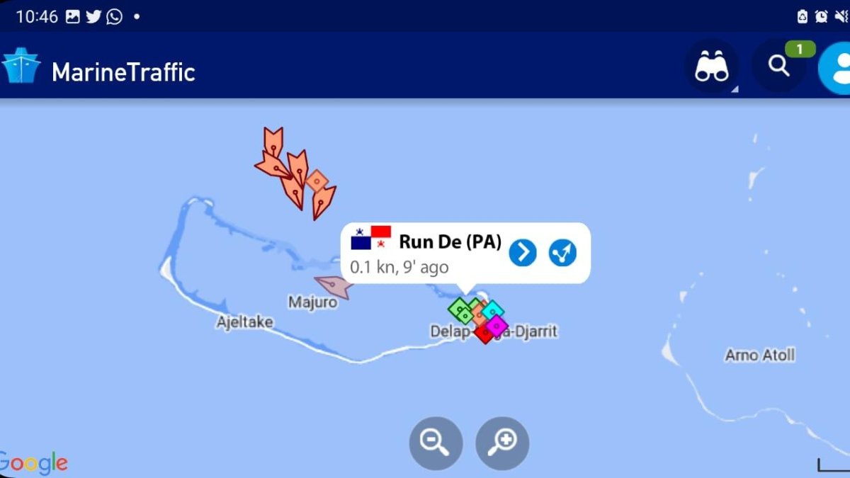 Trayecto. La embarcación Run De, de bandera panameña, zarpó desde China el pasado 20 de octubre y no logra llegar a buen puerto.