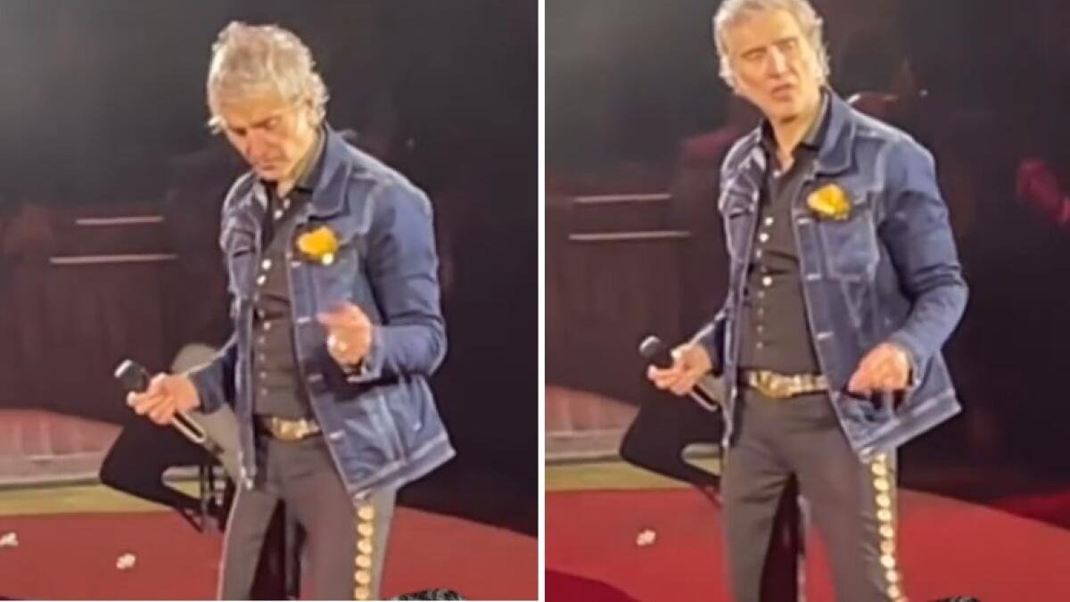Alejandro Fernández varias veces estuvo a punto de desplomarse durante su show en la ciudad mexicana de León.