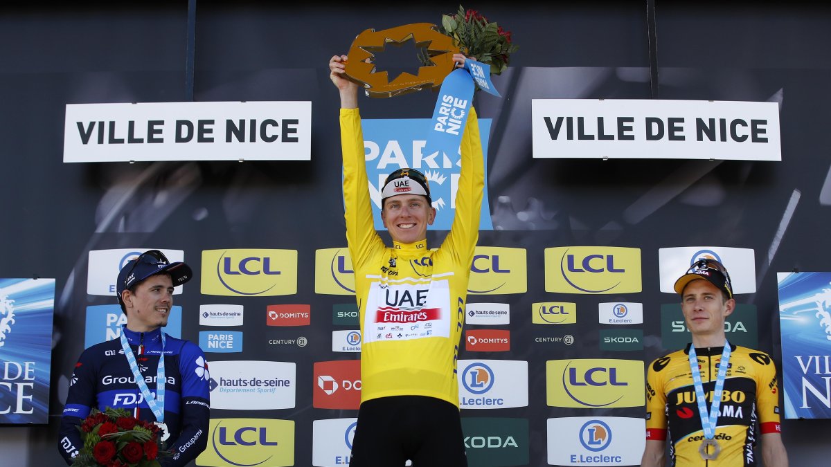 Se trata del noveno triunfo en 2023 para Tadej Pogacar (c) que empezó la temporada encendido.