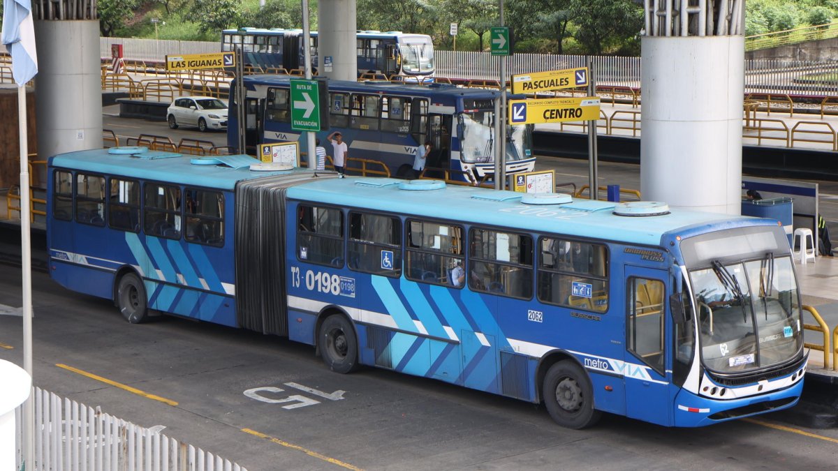 Metrovía. El sistema cuenta con tres troncales y una cuarta que, pese a que están construidas las estaciones, semáforos y terminal, aún no funciona. 