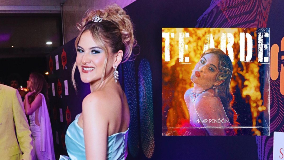 Mar Rendón y la portada de 'Te Arde'.
