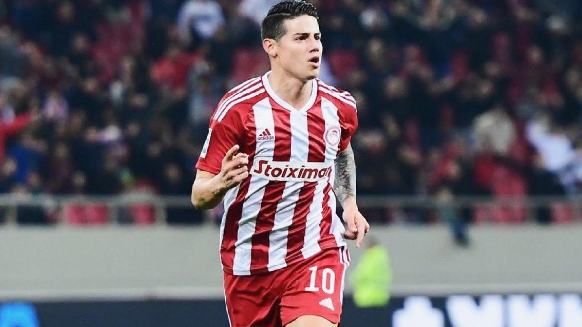 James Rodríguez jugó durante 7 meses en el Olympiacos. Llegó en septiembre de 2022.