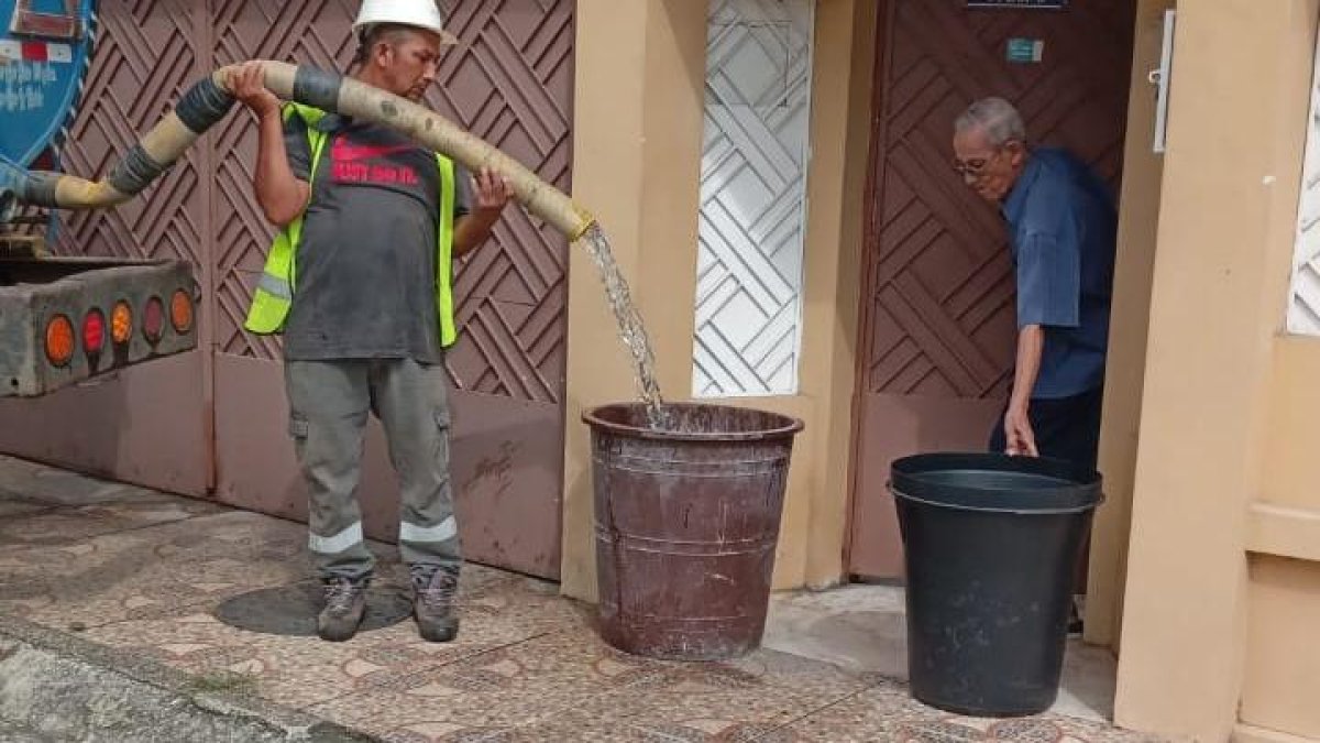 Interagua abasteció a los sectores afectados por el corte de agua.