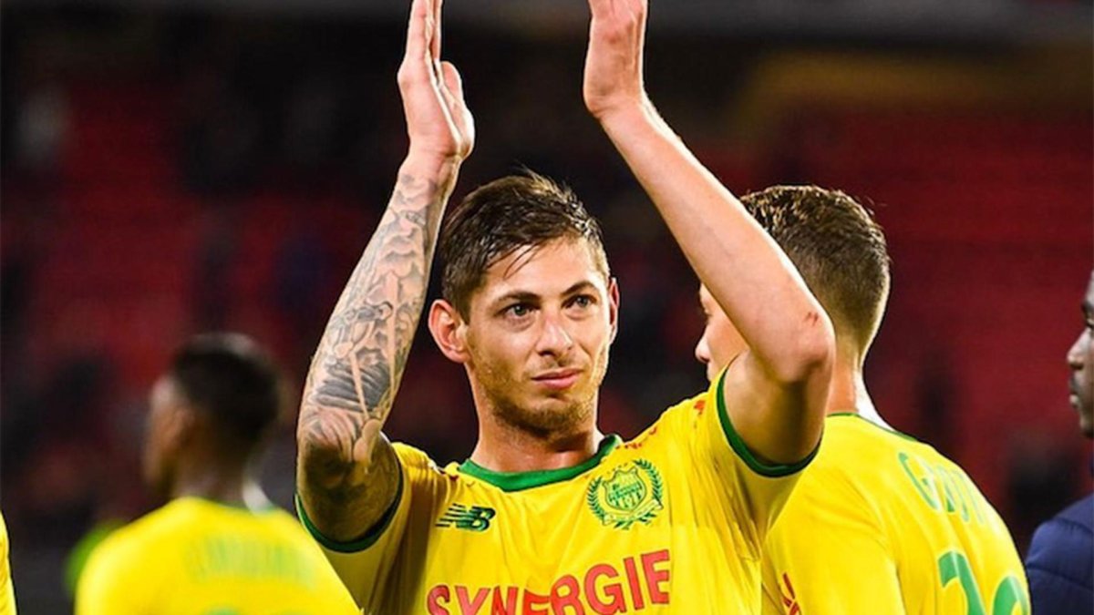 Emiliano Sala con la camiseta del Nantes antes de su viaje a Inglaterra.