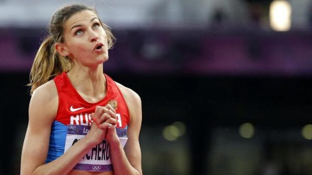 Chicherova, especialista en salto de altura, durante su participación en los JJ.OO. de Londres en 2012.