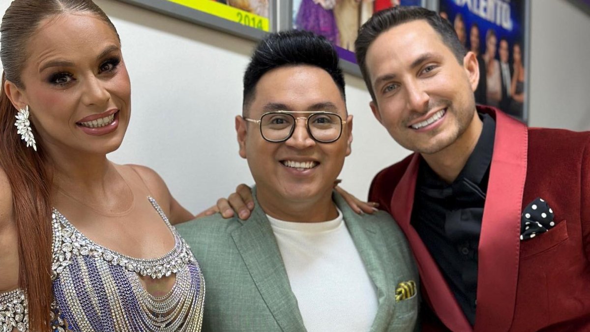 Eduardo con Fernanda Gallardo y Lazito de la farándula.