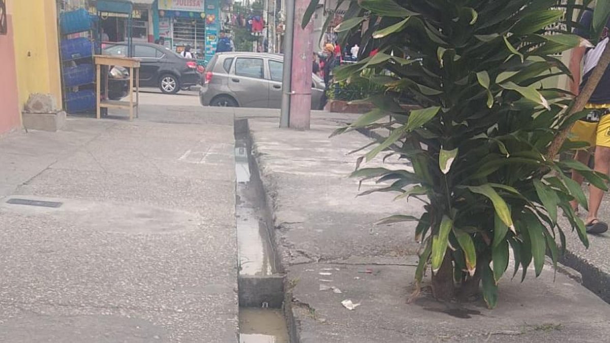 En este canal del sector 500, el agua estancada 'invade' al barrio con malos olores.