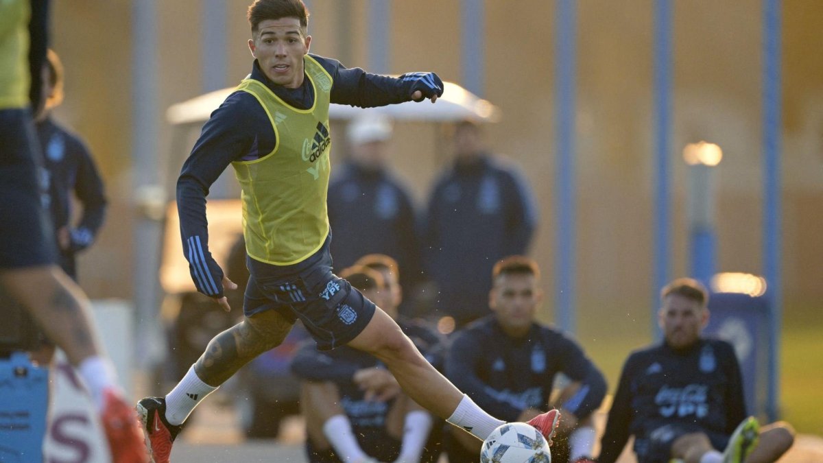 Fernández, durante la práctica albiceleste, del miércoles 06 de septiembre.