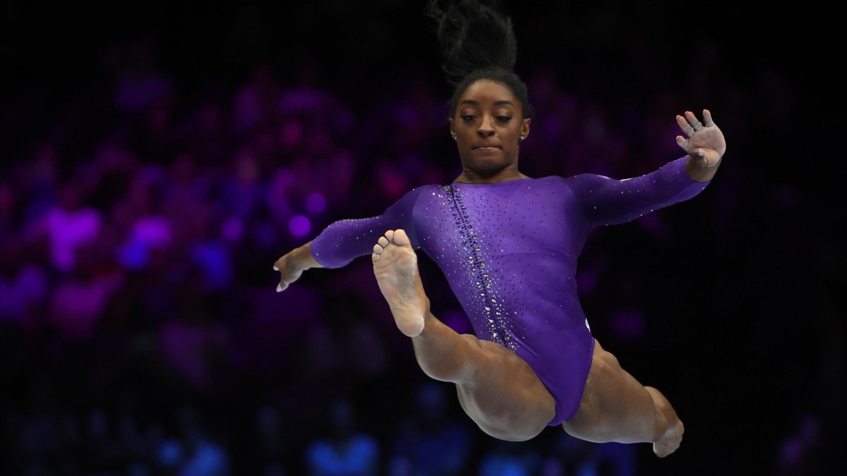 Simone Biles durante una de sus últimas presentaciones. Ya suma tres Juegos Olímpicos