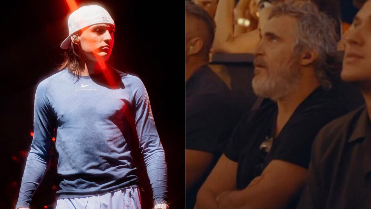 Música. Peso Pluma y Joaquin Phoenix. San Bernardino, California, 15 de octubre de 2023