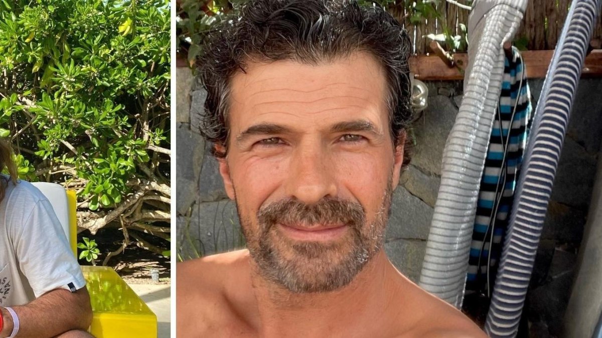 El actor español con su hijo Daniel.