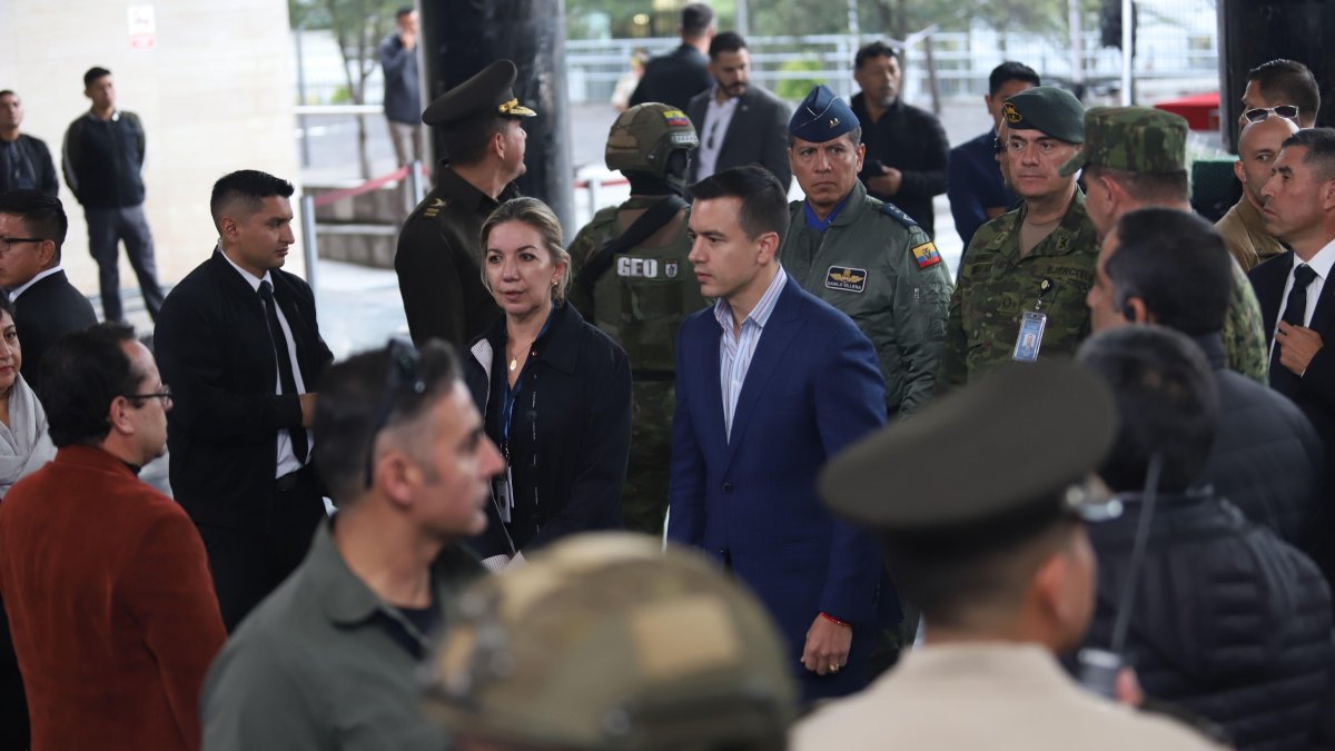 Daniel Noboa participó de los ensayos de la ceremonia de posesión presidencial.