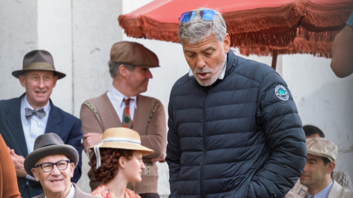 George Clooney durante el rodaje de The boys in the boat