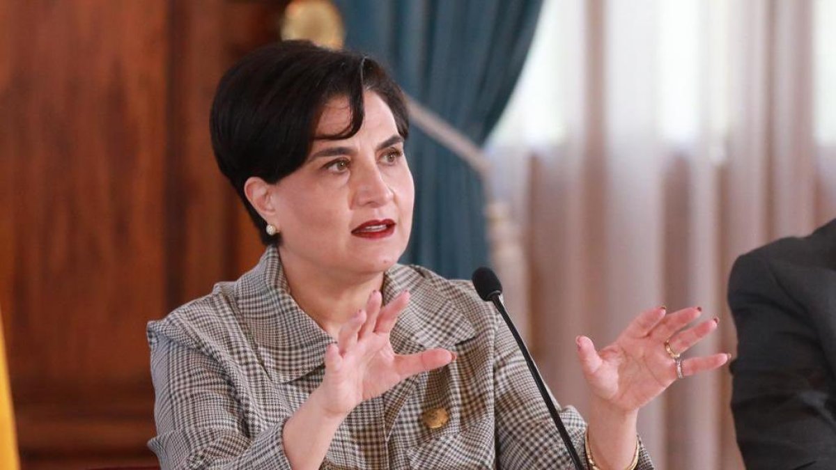 La canciller, Gabriela Sommerfeld.