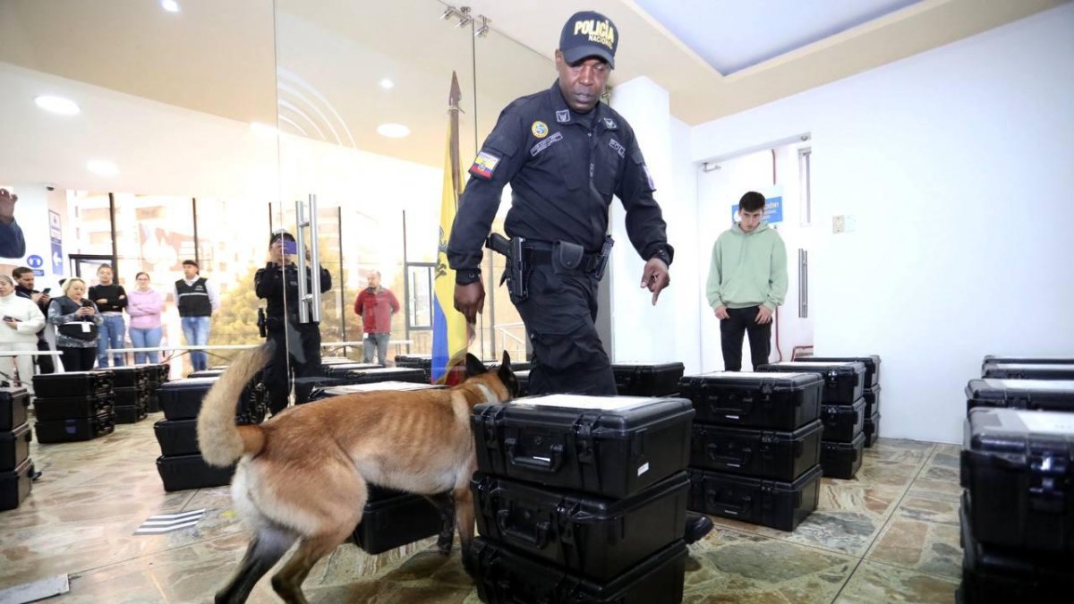 Canes revisaron los kits técnicos electorales previo a su envío al exterior.