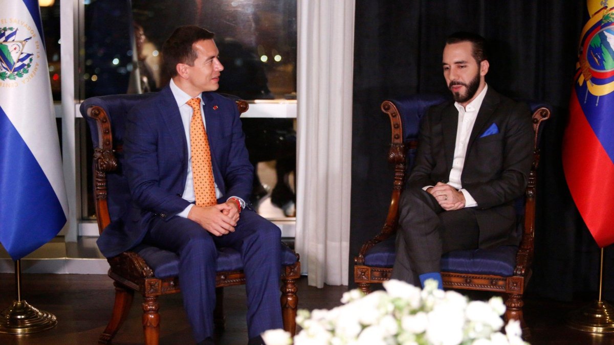 Daniel Noboa y Nayib Bukele se reunieron en El Salvador.