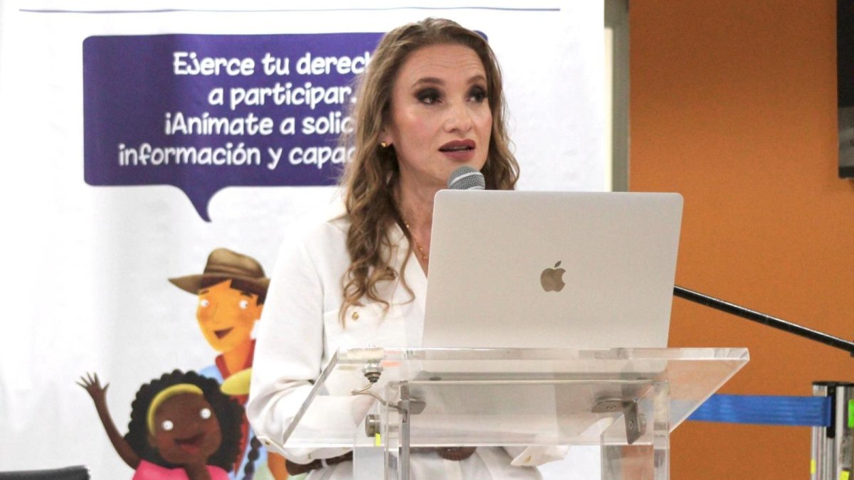 Dunia Martinez durante la presentación de su plan de trabajo para la Judicatura.