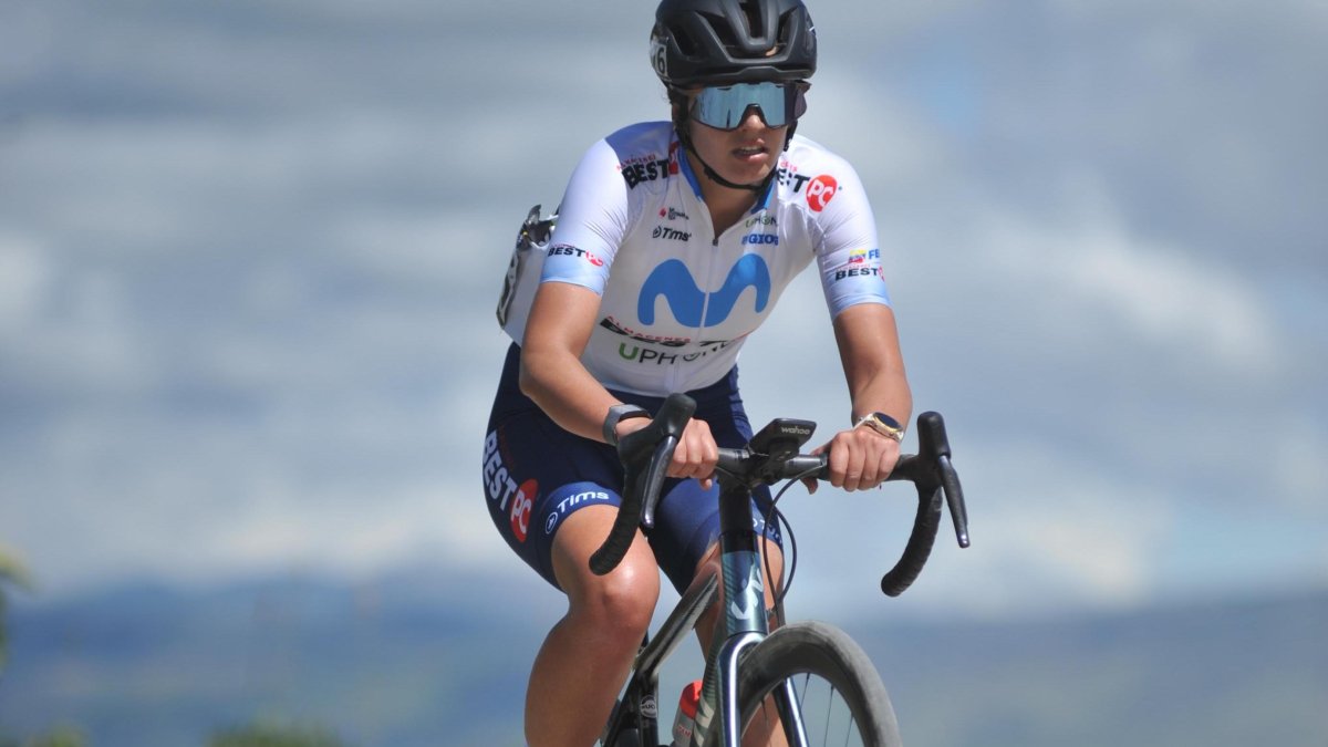 La deportista cuando compitió en el Ironman 70.3 de Manta, en la provincia de Manabí