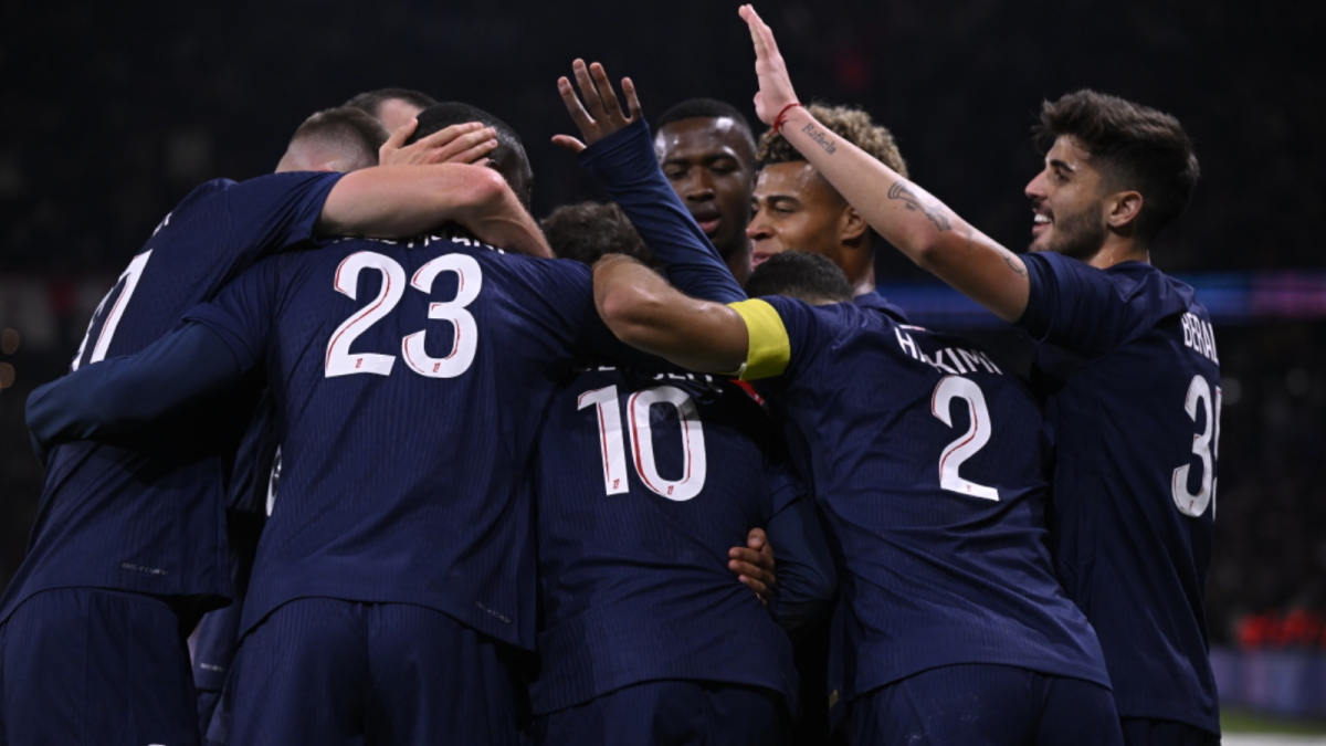 París Saint-Germain en la celebración de gol en la Ligue 1