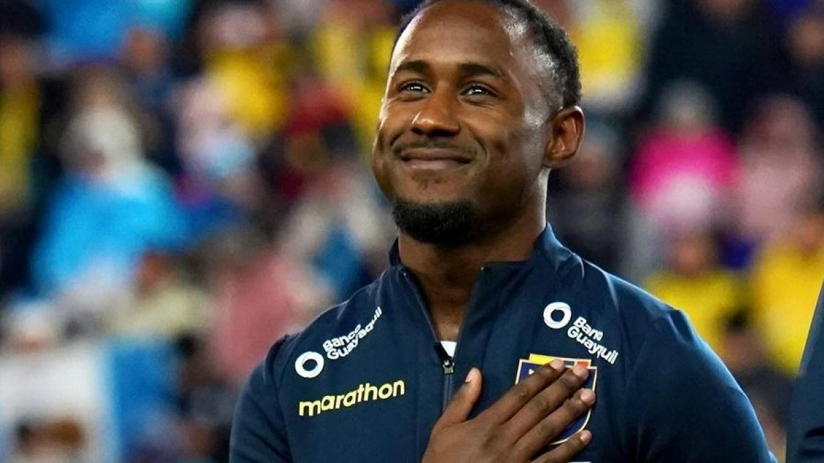 John Yeboah en uno de los partidos de la selección ecuatoriana