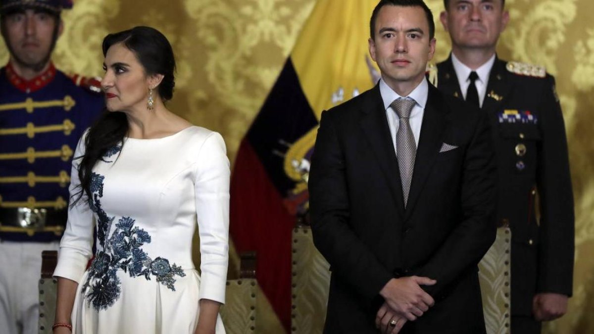 Ceremonia. Desde la fecha en la que fueron posesionados como mandatarios del Ecuador se evidenciaron las diferencias entre Verónica Abad y Daniel Noboa.