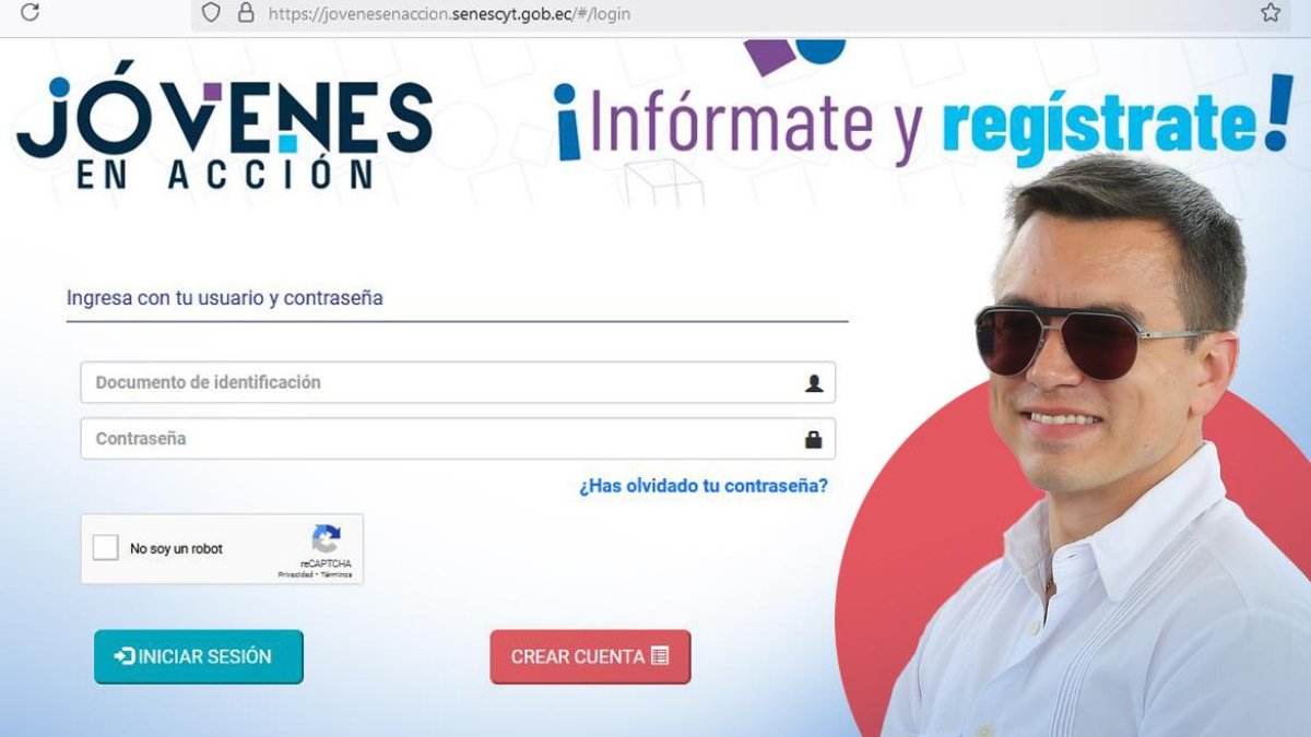 Imagen para graficar este artículo sobre el programa público Jóvenes en Acción, que otorgará dinero por tareas de mitigación de los efectos del cambio climático, y el presidente Daniel Noboa.