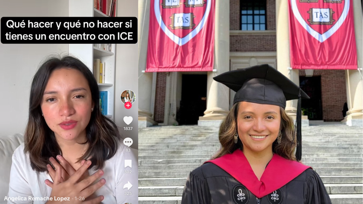 Angélica Remache López comparte consejos para migrantes, en Instagram y TikTok. En junio se graduó en Harvard.